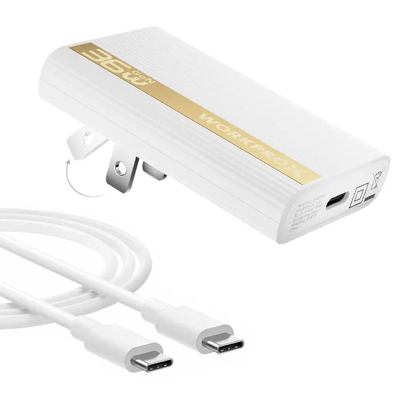 WORKPROX 36W GaN Wall Charger â€?Ultra-Slim, Foldable Plug, Includes USB-C Cable