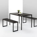 Zinus Louis 48-Inch Metal Dining Table â€?Minimalist Black Frame 3-Piece Set with Matching Benches