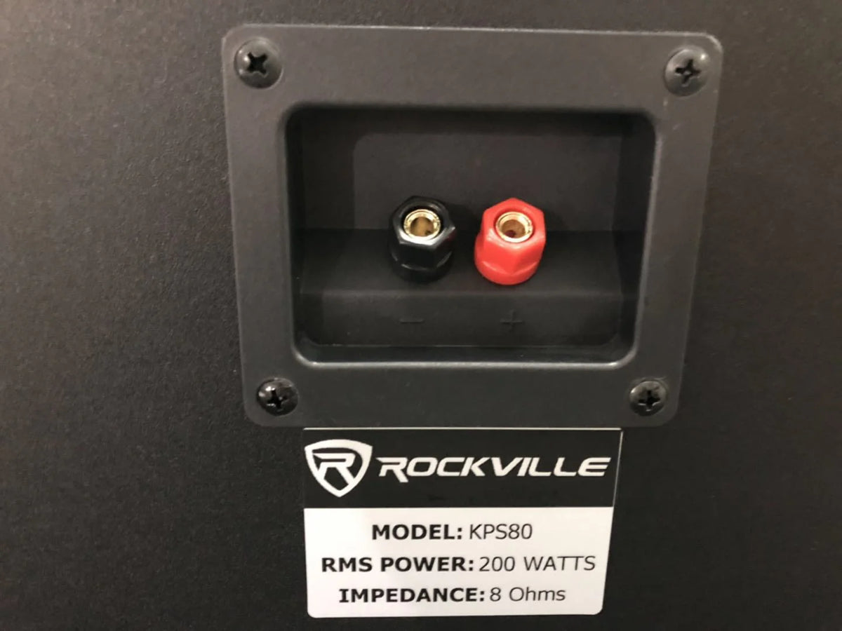 2) Rockville KPS80 8" Karaoke Vocal Speakers+Singmix 5 Bluetooth Amplifier Mixer + Rockville R14GSBR100 Red/Blk 14 Gauge 100' Ft. Mini Spool Car Audio Speaker Wire