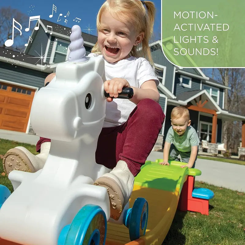 Unicorn-Themed Ride-On Roller Coaster Toy â€?Push Stroller Style Indoor/Outdoor Activity Set