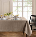 Elrene Home Fashions Continental Solid Texture Water and Stain Resistant Tablecloth, 60"x144" Rectangle, Taupe