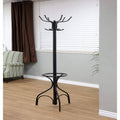 Home Craft 12-Hook Metal Coat Rack, Black
