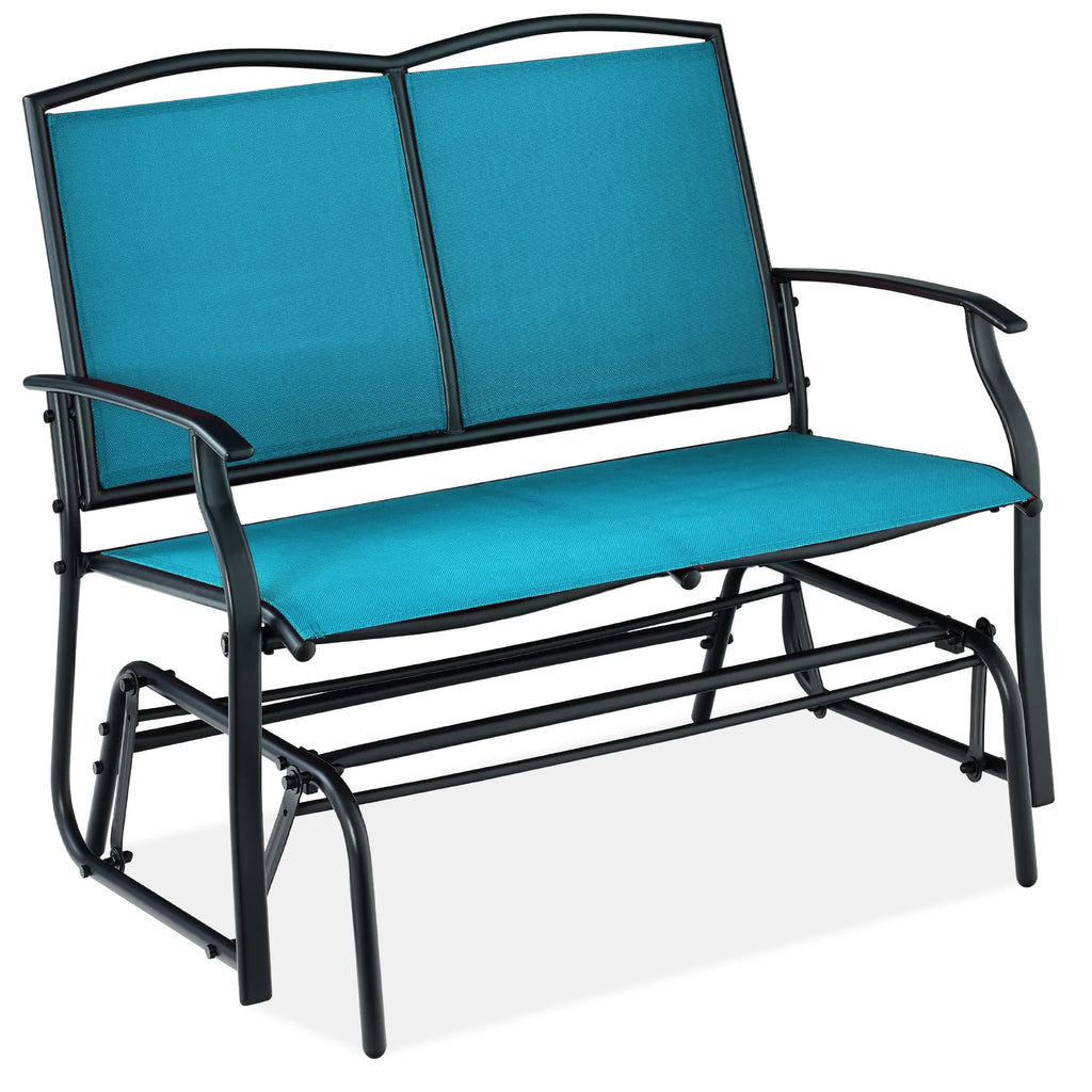 Best Choice Products 2 - Person Outdoor Swing Glider, Steel Patio Loveseat, Bench Rocker W/ Armrests - Gray
