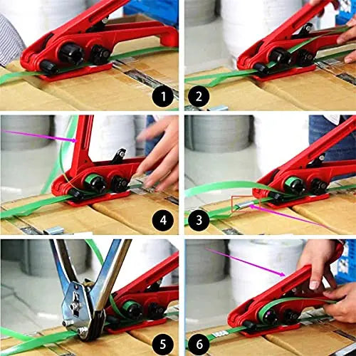 Uyoyous Heavy Duty PET/PP Poly Strapping Kit with Steel Tensioner & Sealer Tools, 1/2â€?x 3937' Roll for Shipping