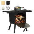 Wood-Fired Outdoor Pizza Oven â€?2-Tier Portable Pellet Oven with Pizza Stone, Peel, Cover, Foldable Shelves & Adjustable Legs
