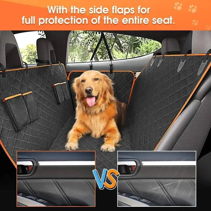Waterproof Dog Car Seat Cover â€?Scratchproof, Nonslip Backseat Protector with Side Flaps & 4 Bags