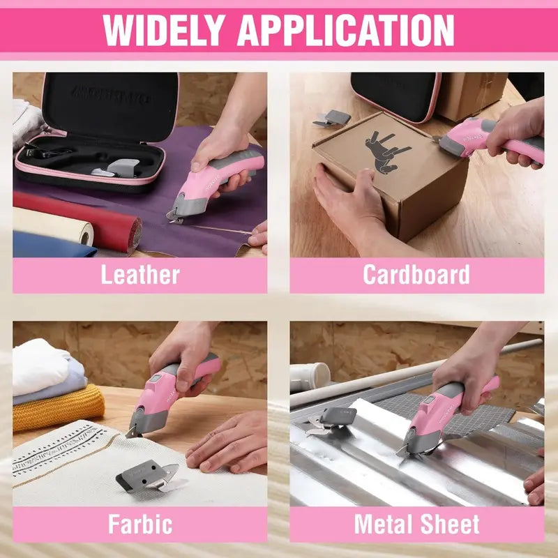 WORKPRO 4V Rechargeable Electric Scissors â€?Compact Cordless Cutter with Storage Case and 2 Blades