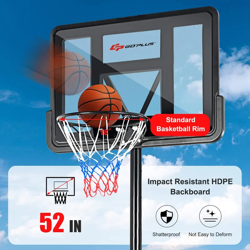 Versatile Outdoor Basketball Hoop â€?Height-Adjustable Goal System (4.5â€?0 ft) for All Ages