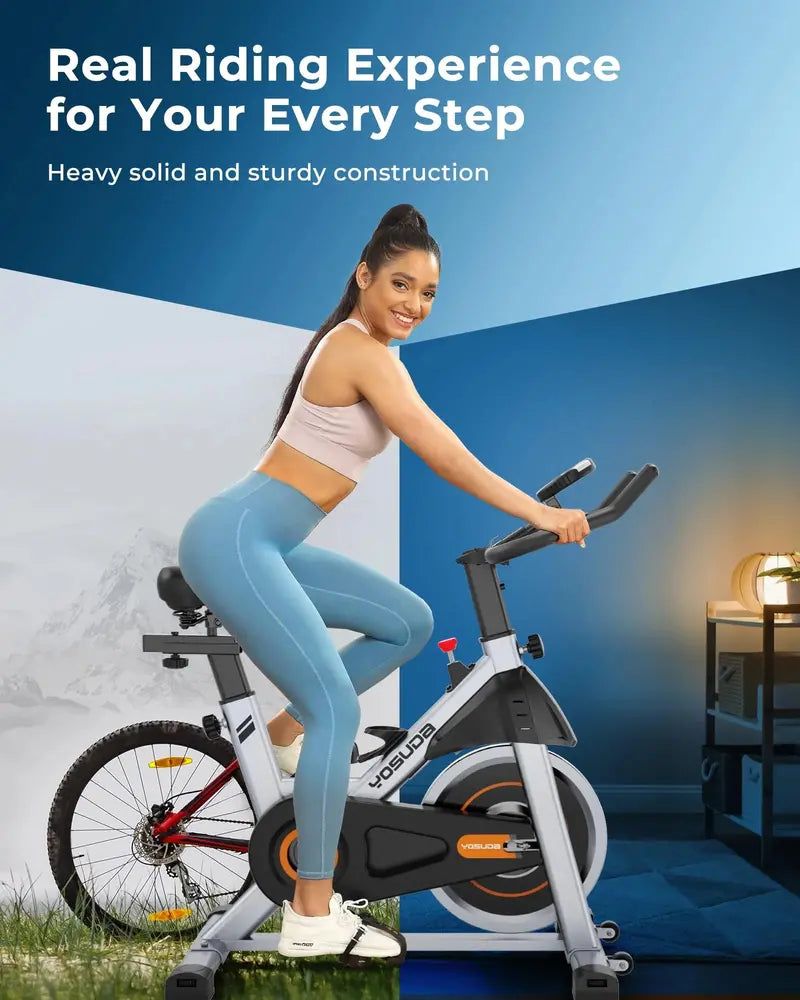 YOSUDA Magnetic Resistance Indoor Cycling Bike â€?Foldable Stationary Exercise Bike for Home Workouts