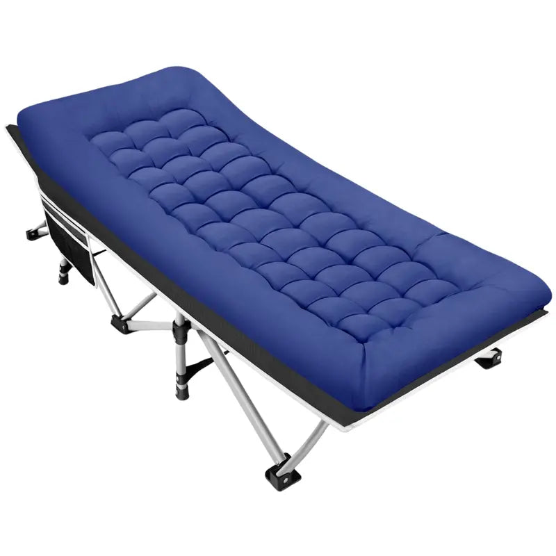 Wide 28â€?Folding Camping Cot with High-Density Mattress â€?600 lb Weight Limit