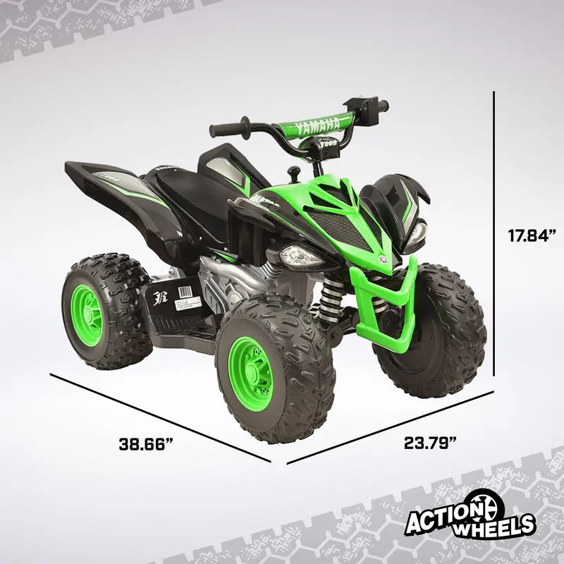 Yamaha 12V Raptor ATV Ride-On â€?Kids' Powered Vehicle (Ages 3+), 5 MPH Max Speed