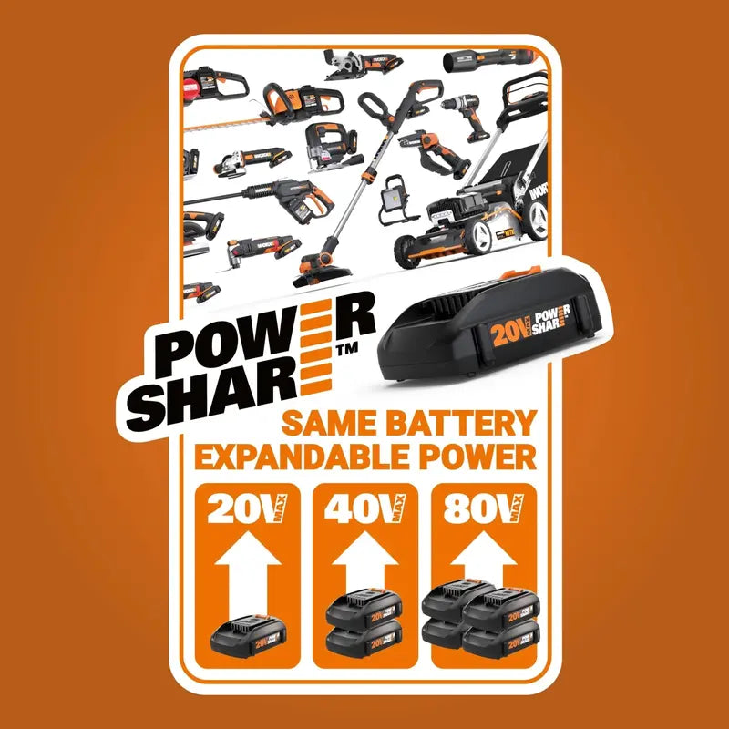 Worx 20V Turbine Leaf Blower â€?Two-Speed Cordless Yard Cleanup Tool