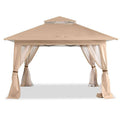 ABCCANOPY Pop Up Gazebo 13x13 - Outdoor Canopy Tent with Mosquito Netting for Patio Garden Backyard (Khaki)
