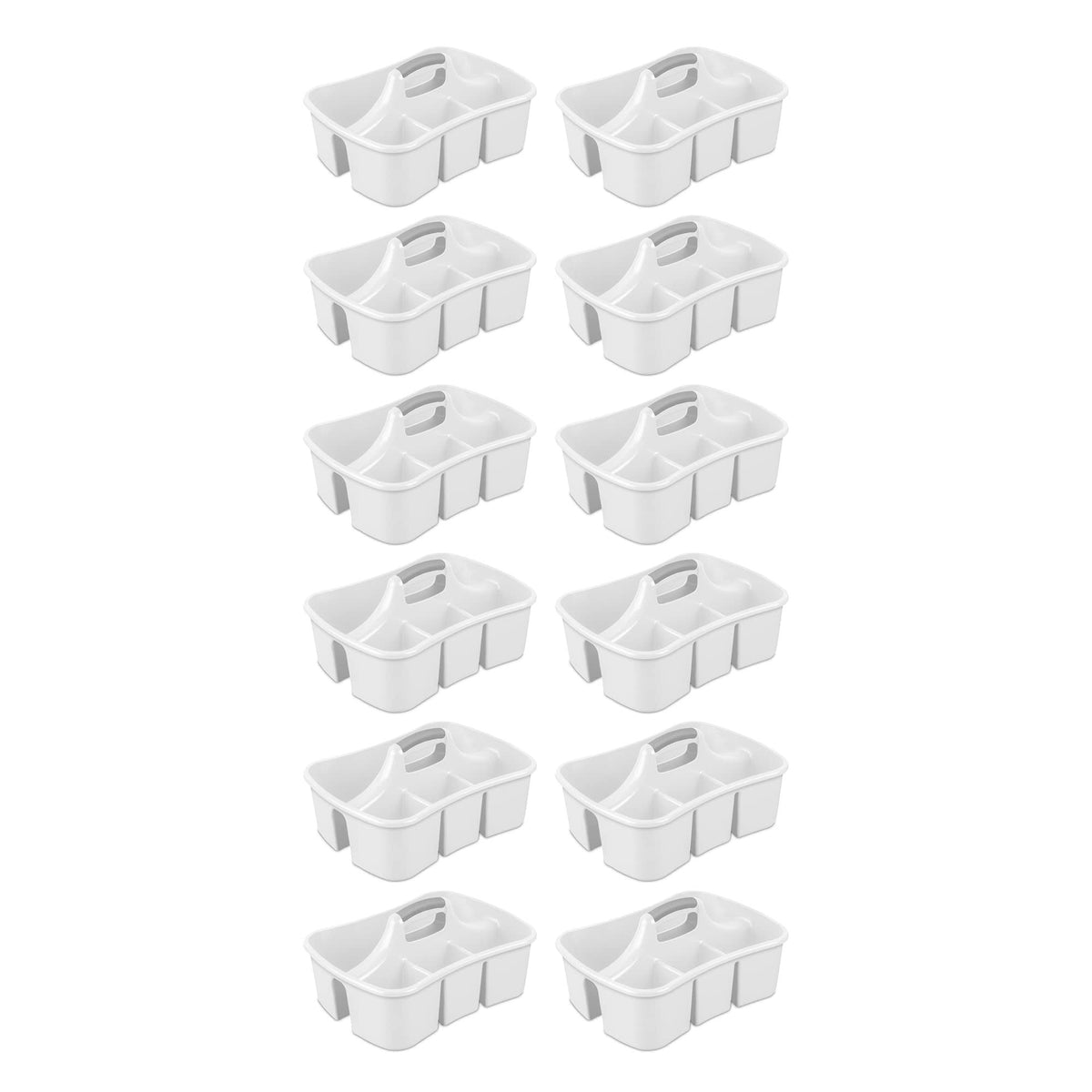 Sterilite Divided Storage Ultra Caddy with 4 Compartments and Handles (12 Pack)
