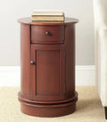 Tabitha Dark Cherry Oval Swivel End Table â€?Storage-Friendly Home Accent