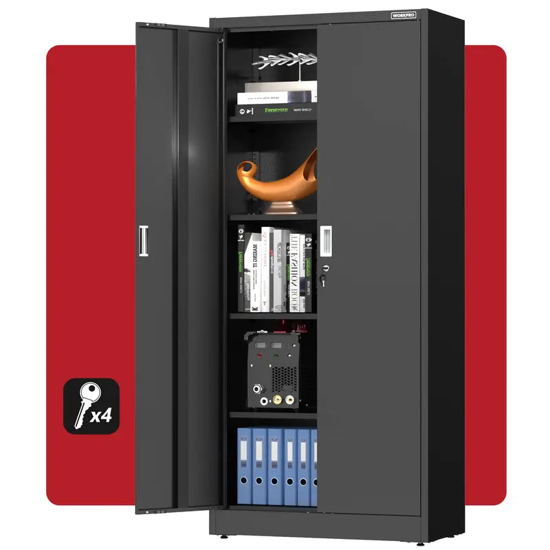 WORKPRO Steel Garage Storage Cabinet â€?Lockable Metal Unit with Doors and Adjustable Shelving