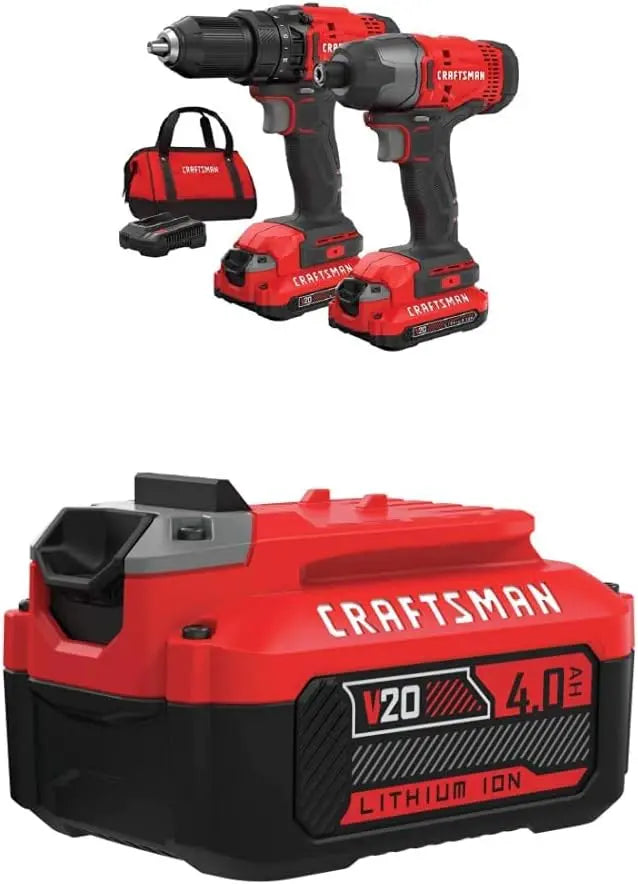 V20 MAX Dual-Tool Combo Kit â€?Cordless Drill + Impact Driver with 2 Batteries & Fast Charger (CMCK200C2AM)