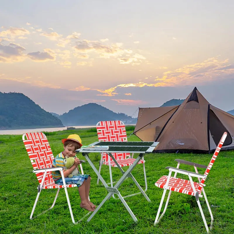 VINGLI 2-Piece Outdoor Folding Chair Set â€?Webbed Patio Lawn Chairs for Beach, Camping, or Backyard Use