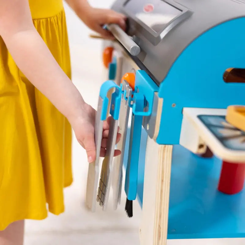 Wooden Luxury Pretend Grill & Pizza Oven Toy â€?Smoker-Inspired Cooking Role-Play Set