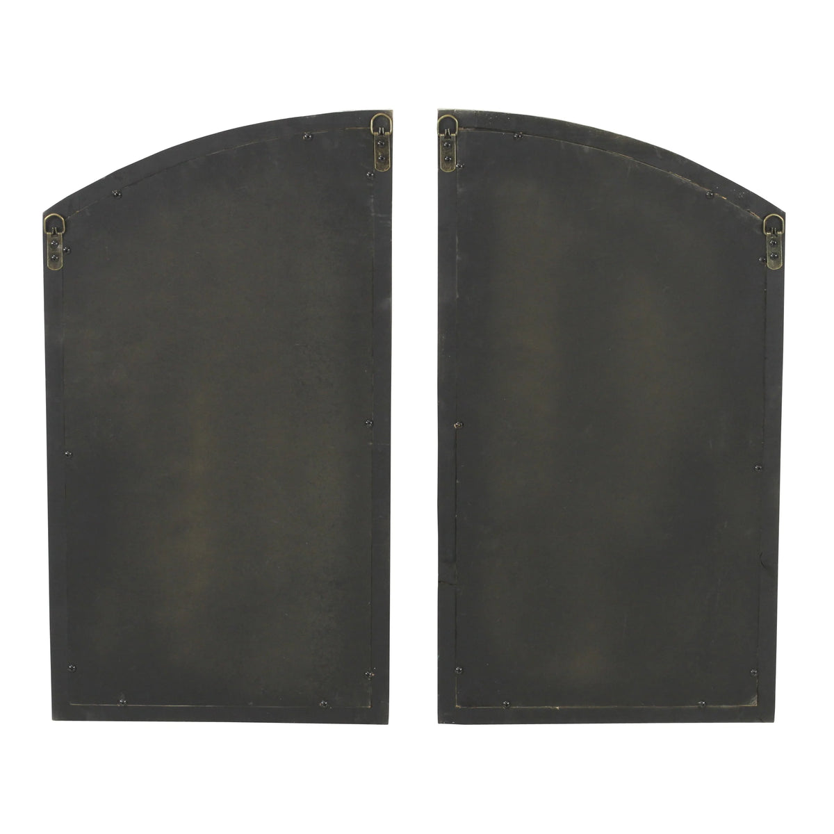 Jolene Arch Window Pane Mirrors Off - White 27" x 15" (Set of 2) by Aspire