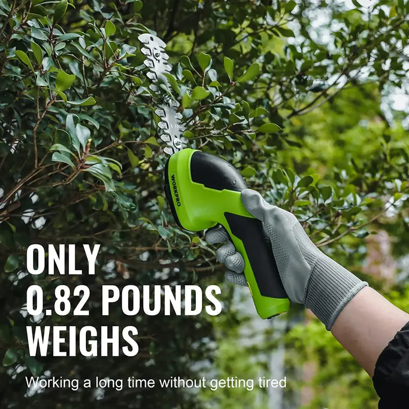 WORKPRO 7.2V Cordless 2-in-1 Shrub Trimmer & Hedge Shear â€?Ergonomic Pink Ribbon Model