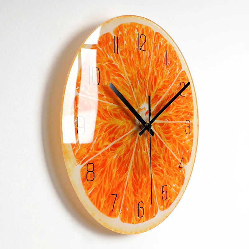Modern Silent Quartz Wall Clock – Glass Style Living Room Decor (Battery Powered)