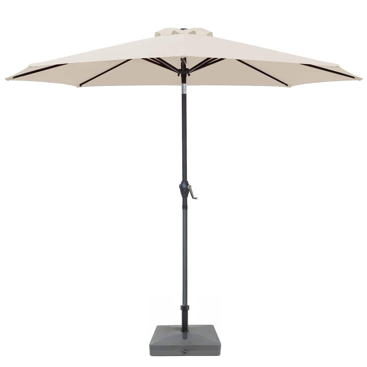 Greesum 9ft Patio Umbrella Outdoor Market Table Umbrella with Push Button Tilt, Crank and 8 Sturdy Ribs for Garden, Lawn,Backyard & Pool