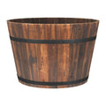 Style Selections 19.69-in W x 12.99-in H Black Wood Traditional Indoor/Outdoor Barrel | B3028A