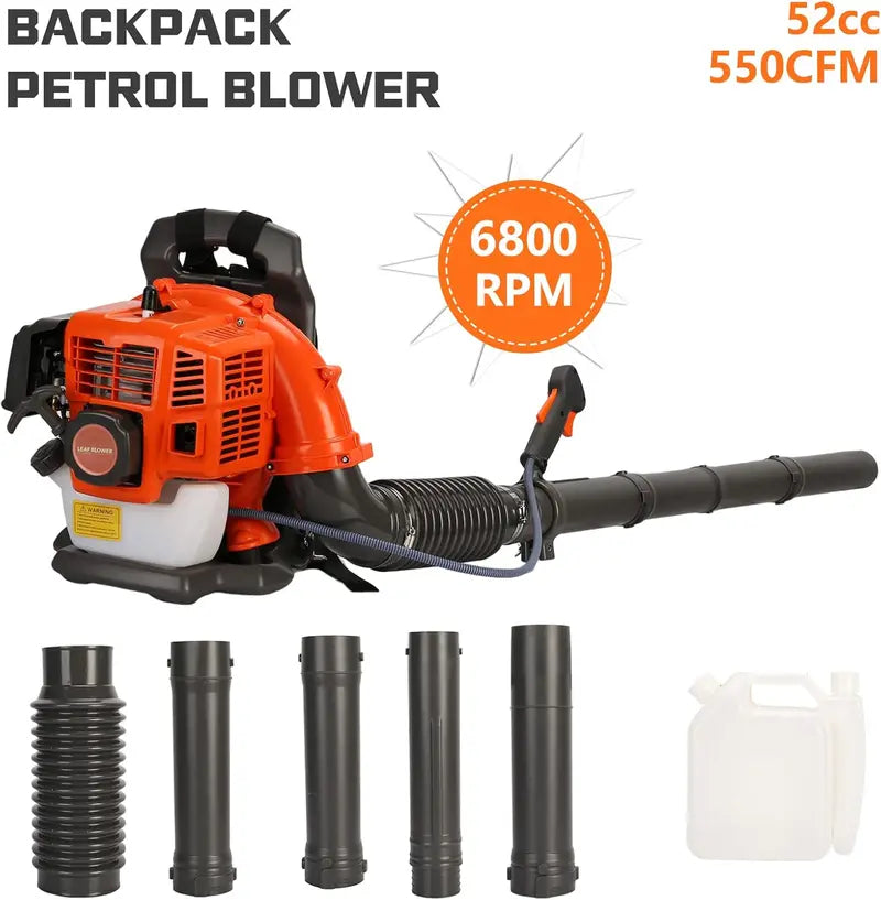 ZTGD Gas-Powered Backpack Leaf Blower â€?Air-Cooled, High-Performance Grass and Debris Remover