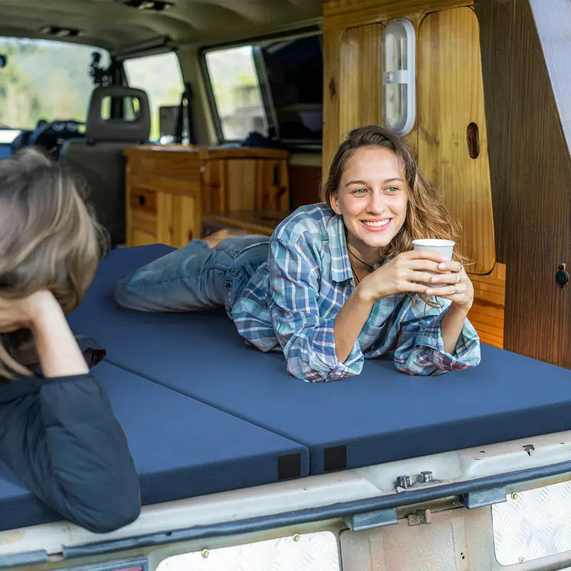 Twin-Size Memory Foam Sleeping Pad â€?Portable Camping Mattress with Non-Slip Bottom (74â€?x 38â€?