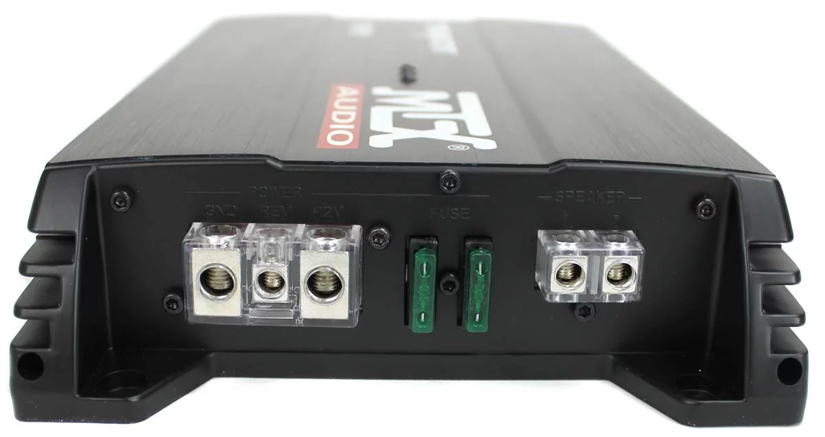 MTX 12 Dual Loaded Car Subwoofer w/Sub Box. Amplifier. & QPower Wiring Kit