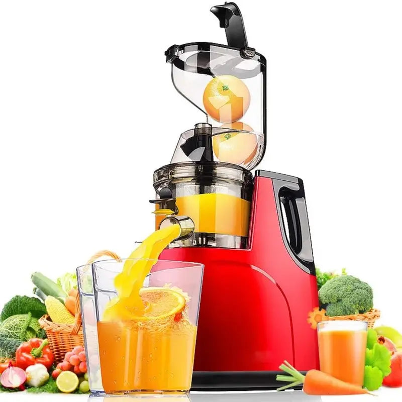 Wide-Feed Electric Juicer for Whole Fruits â€?Fast Cold-Press Extraction