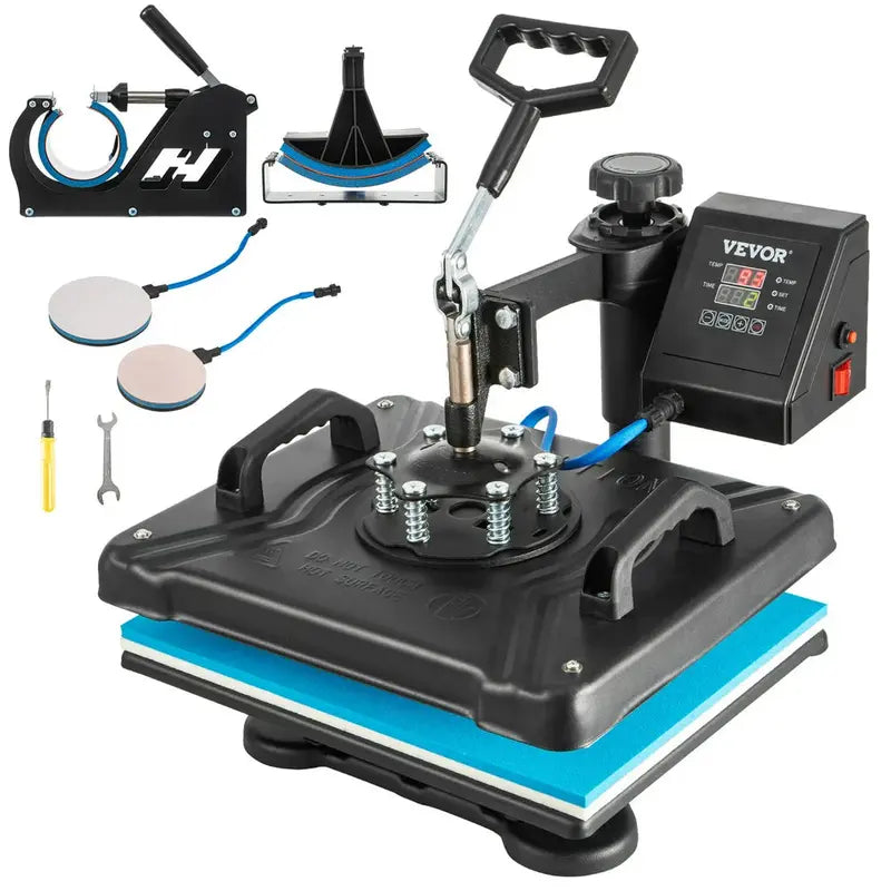 VEVOR 5-in-1 Digital Heat Press Machine â€?Sublimation Printer for T-Shirts, Mugs, Hats, Caps & Plates