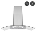Streamline T-8065-1-DL 36" Largo Ductless Wall Mount Range Hood with 220 CFM Push Button Controls LED Lighting Charcoal Filters and Baffle Filter