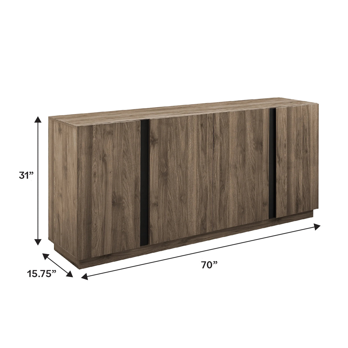 Walker Edison Modern 4 - Door TV Stand for Tvs up to 80, Slate Grey