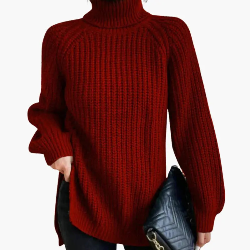Women's Oversized Loose-Fit Turtleneck Sweater