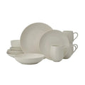 Swirl Coupe 16-Piece Dinnerware Set â€?Minimalist White, Serves Four