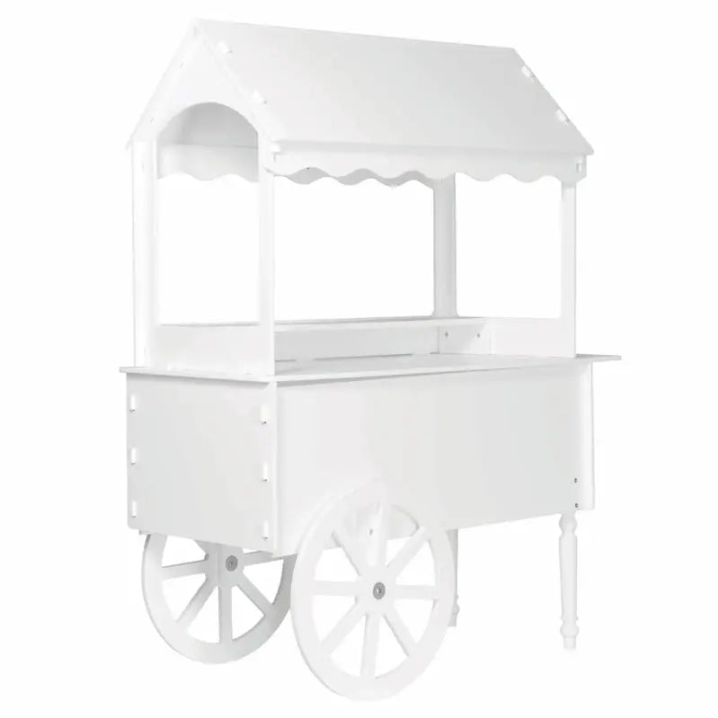 Wooden Rolling Candy Cart for Birthday & Wedding Parties â€?Decorative Dessert Display Stand with Wheels