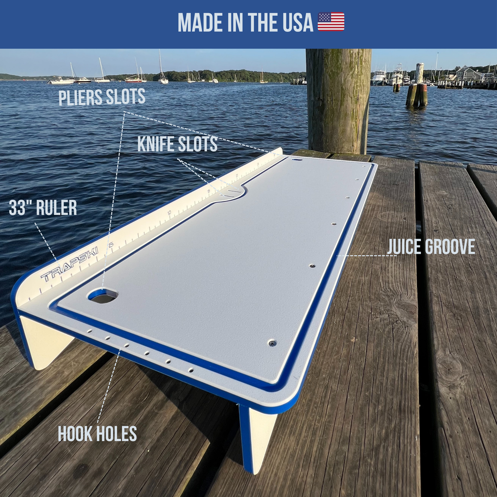 Premium Rod Mount 18" or 33" Raised Fillet Table â€?3-in-1 Bait & Fish Station | Fits Rod Holders, Buckets & Flat Surfaces | Marine-Grade HDPE | Ruler, Juice Groove, Knife & Tool Slots