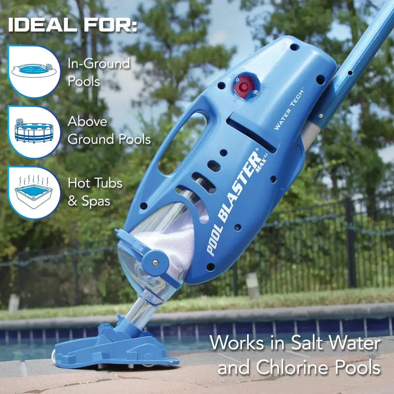 Water Tech Pool Blaster Max Li Cordless Pool Vacuum with P30 Motor for In-Ground & Above Ground Pools