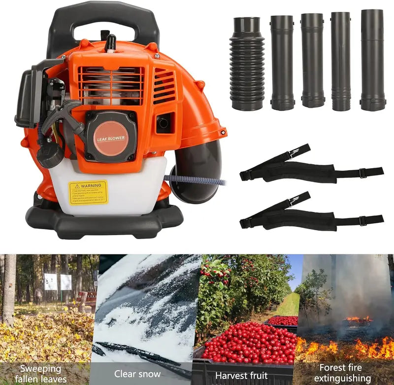 ZTGD Gas-Powered Backpack Leaf Blower â€?Air-Cooled, High-Performance Grass and Debris Remover