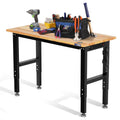 WORKPRO 48â€?x 22â€?Heavy-Duty Adjustable Workbench â€?1500-LB Load, Hardwood Surface