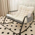 Upholstered Balcony Lounge Chair with Side Pockets & Rocking Base