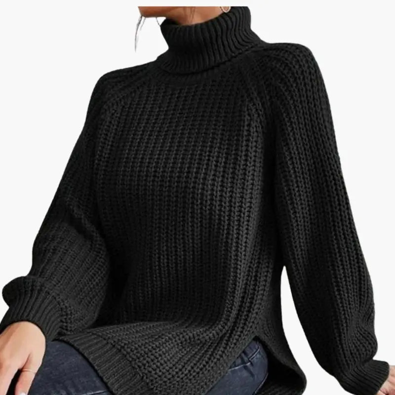 Women's Oversized Loose-Fit Turtleneck Sweater