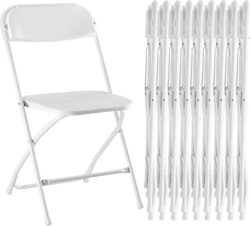 Sweetcrispy 12-Pack Folding Chairs â€?Leather-Padded, Sturdy Metal Frame Seating for Events or Gatherings