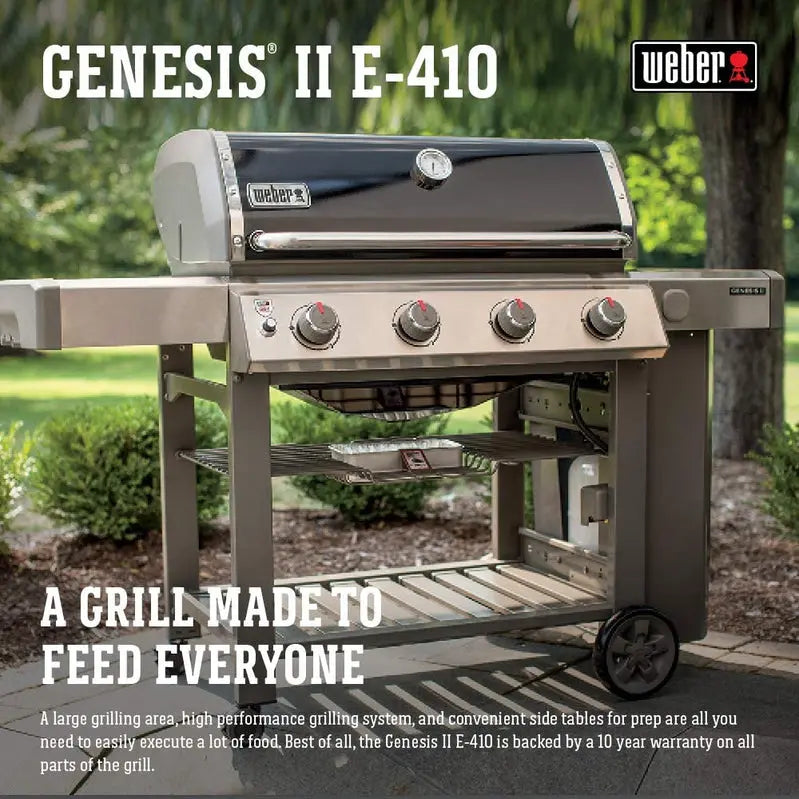 Weber Genesis II E-410 Natural Gas Grill â€?4-Burner Outdoor Grill in Matte Black with Reliable Ignition