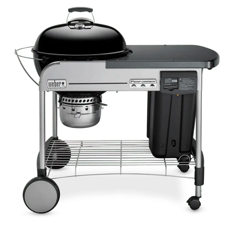 Weber Performer Deluxe 22-Inch Charcoal Grill â€?Premium Kettle with Built-in Thermometer & One-Touch Cleaning