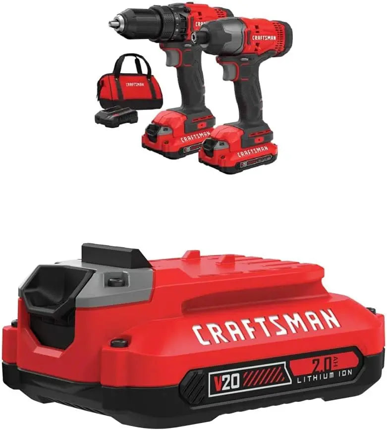 V20 MAX Dual-Tool Combo Kit â€?Cordless Drill + Impact Driver with 2 Batteries & Fast Charger (CMCK200C2AM)