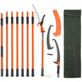 VEVOR Manual Pole Saw, 7.3-27 ft Extendable Tree Pruner, Sharp Steel Blade and Scissors High Branches Trimming, Branch Trimmer
