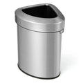 Stainless Steel Triangular Corner Trash Can â€?16-Gallon (60L) with Lid